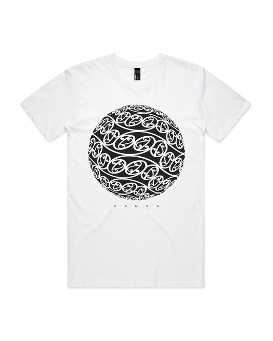 humbl Aroha t-shirt in White, front flat lay