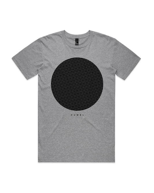 humbl disc t-shirt in Grey Marle, front flat lay