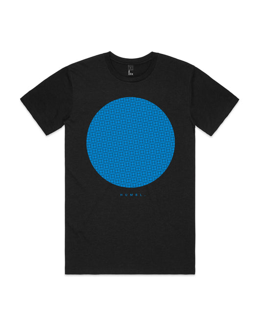humbl disc t-shirt in Black Marle, front flat lay