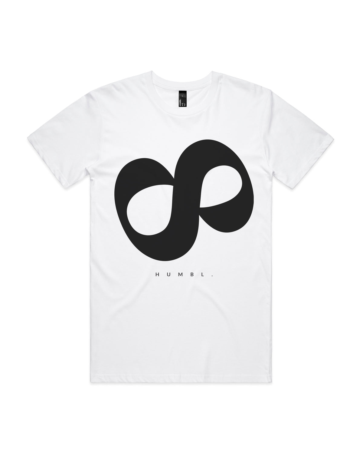 humbl mark t-shirt in White, front flat lay