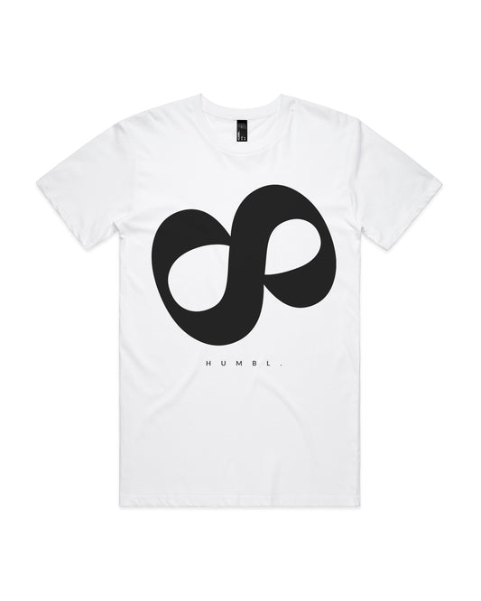 humbl mark t-shirt in White, front flat lay